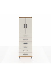 Kronos Dolap Tek Raflı 6 Çekmeceli 2 Kapaklı 60x59x182 Çam-Aytaşı