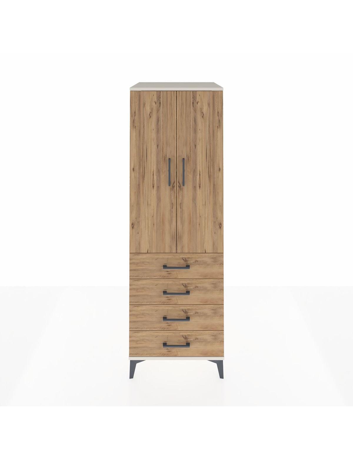 Kronos Dolap 2 Raflı 4 Çekmeceli 2 Kapaklı 60x59x182 Aytaşı-Çam