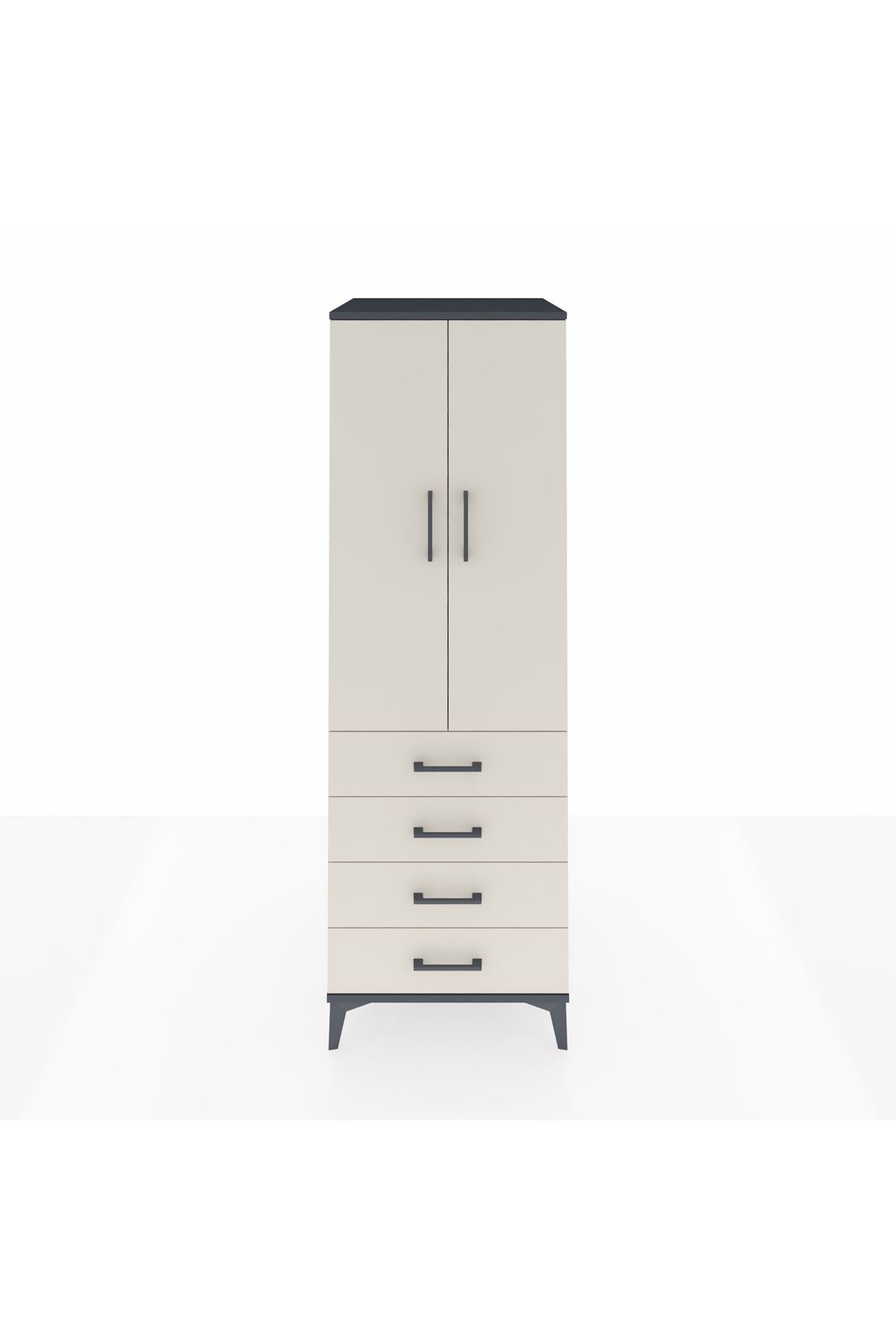 Kronos Dolap 2 Raflı 4 Çekmeceli 2 Kapaklı 60x59x182 - S89M005V4C