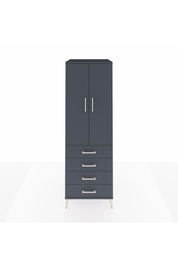 Kronos Dolap 2 Raflı 4 Çekmeceli 2 Kapaklı 60x59x182 Antrasit-Antrasit