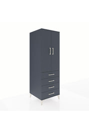 Kronos Dolap 2 Raflı 4 Çekmeceli 2 Kapaklı 60x59x182 Antrasit-Antrasit