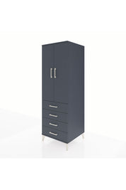 Kronos Dolap 2 Raflı 4 Çekmeceli 2 Kapaklı 60x59x182 Antrasit-Antrasit