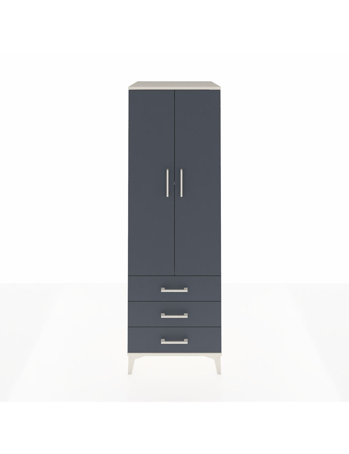 Kronos Dolap 2 Raflı 3 Çekmeceli 2 Kapaklı 60x59x182 Aytaşı-Antrasit