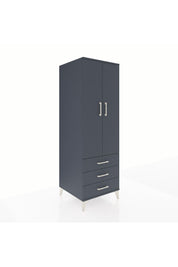 Kronos Dolap 2 Raflı 3 Çekmeceli 2 Kapaklı 60x59x182 Antrasit-Antrasit