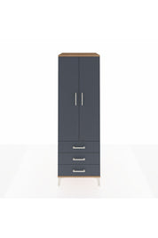 Kronos Dolap 2 Raflı 3 Çekmeceli 2 Kapaklı 60x59x182 Çam-Antrasit