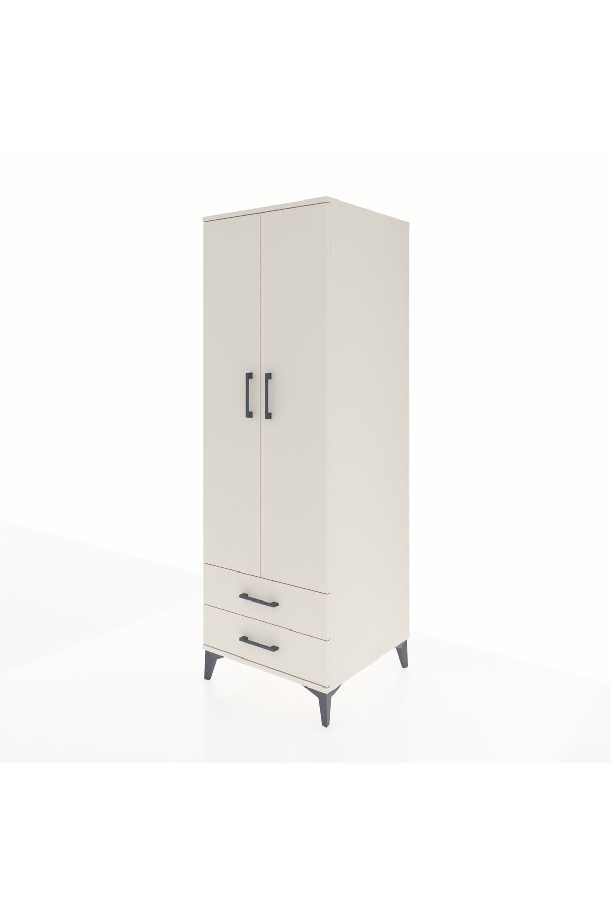 Kronos Dolap 4 Raflı 2 Çekmeceli 2 Kapaklı 60x59x182 - S89M007V1C