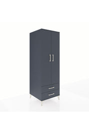 Kronos Dolap 4 Raflı 2 Çekmeceli 2 Kapaklı 60x59x182 Antrasit-Antrasit