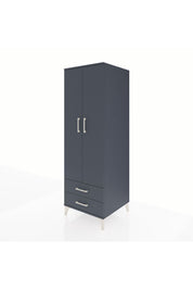 Kronos Dolap 4 Raflı 2 Çekmeceli 2 Kapaklı 60x59x182 Antrasit-Antrasit