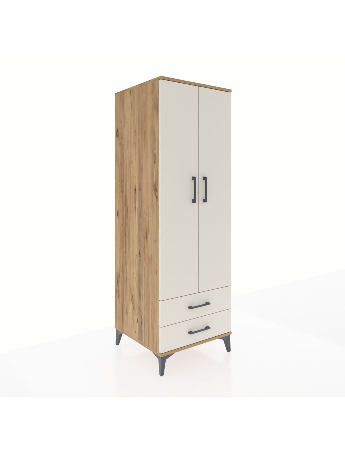 Kronos Dolap 4 Raflı 2 Çekmeceli 2 Kapaklı 60x59x182 Çam-Aytaşı