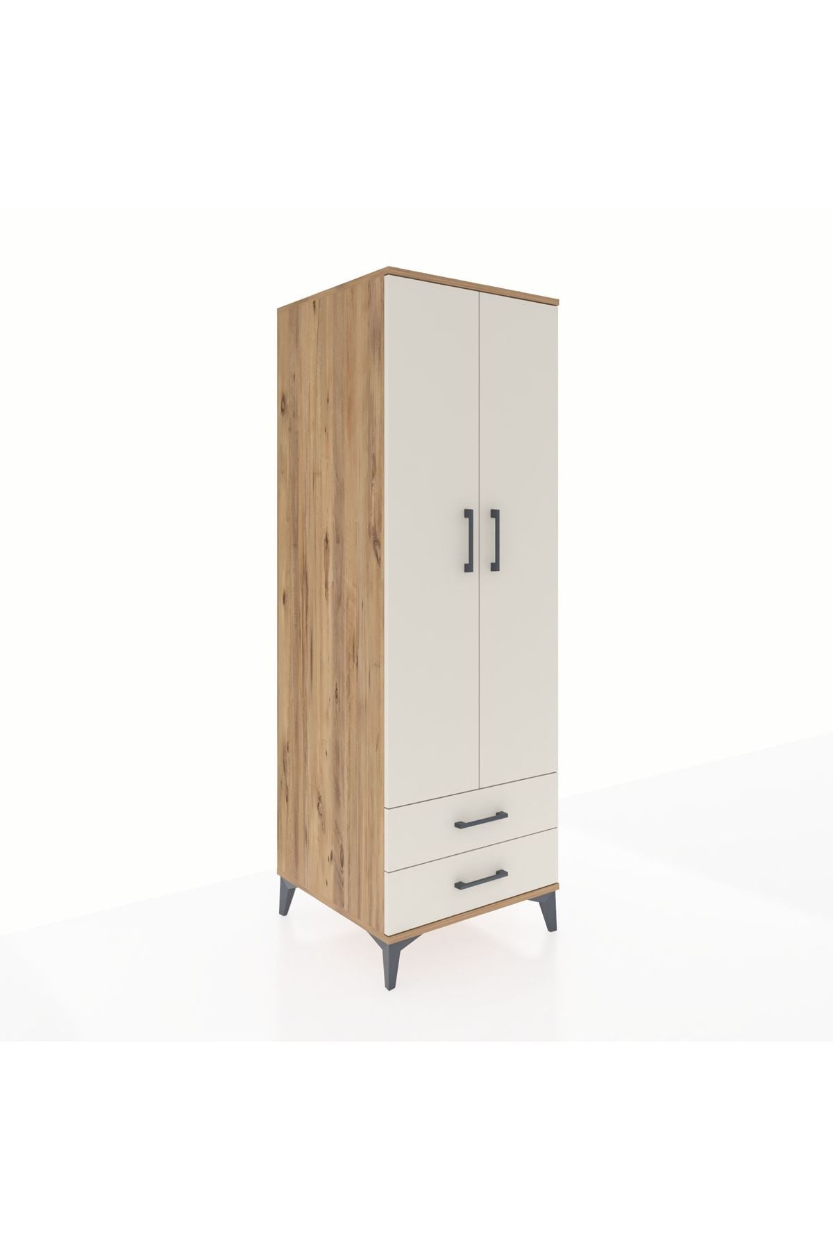 Kronos Dolap 4 Raflı 2 Çekmeceli 2 Kapaklı 60x59x182 Çam-Aytaşı