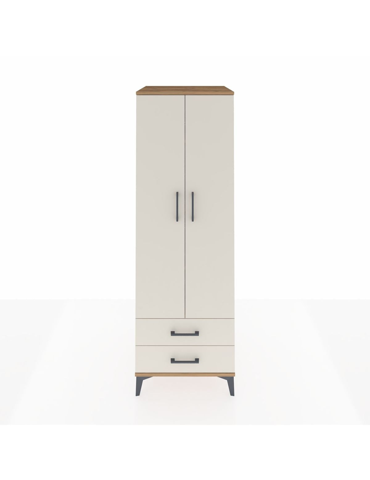 Kronos Dolap 4 Raflı 2 Çekmeceli 2 Kapaklı 60x59x182 Çam-Aytaşı