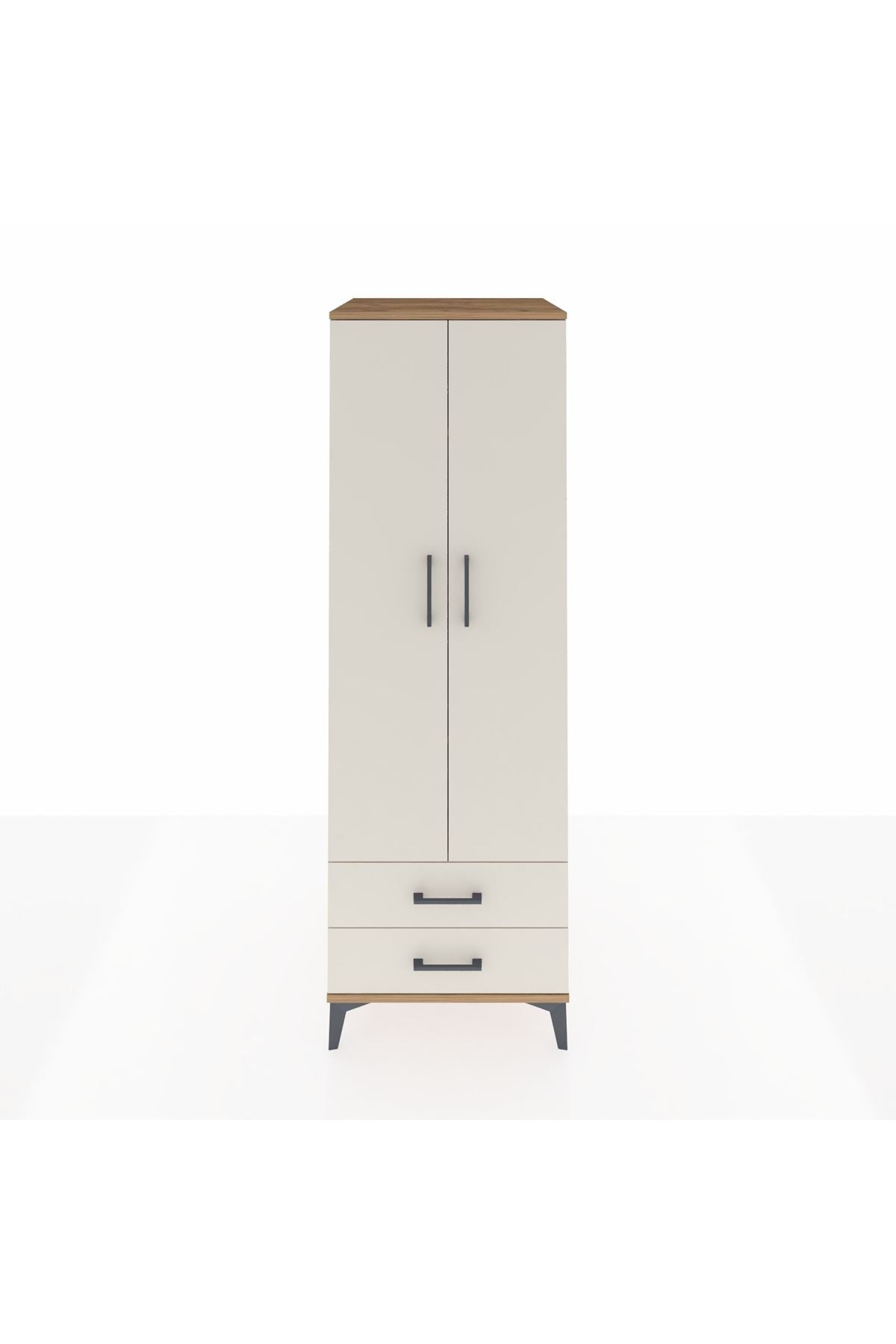 Kronos Dolap 4 Raflı 2 Çekmeceli 2 Kapaklı 60x59x182 Çam-Aytaşı