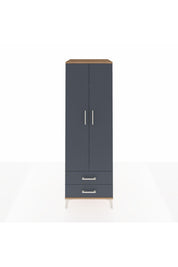 Kronos Dolap 4 Raflı 2 Çekmeceli 2 Kapaklı 60x59x182 Çam-Antrasit