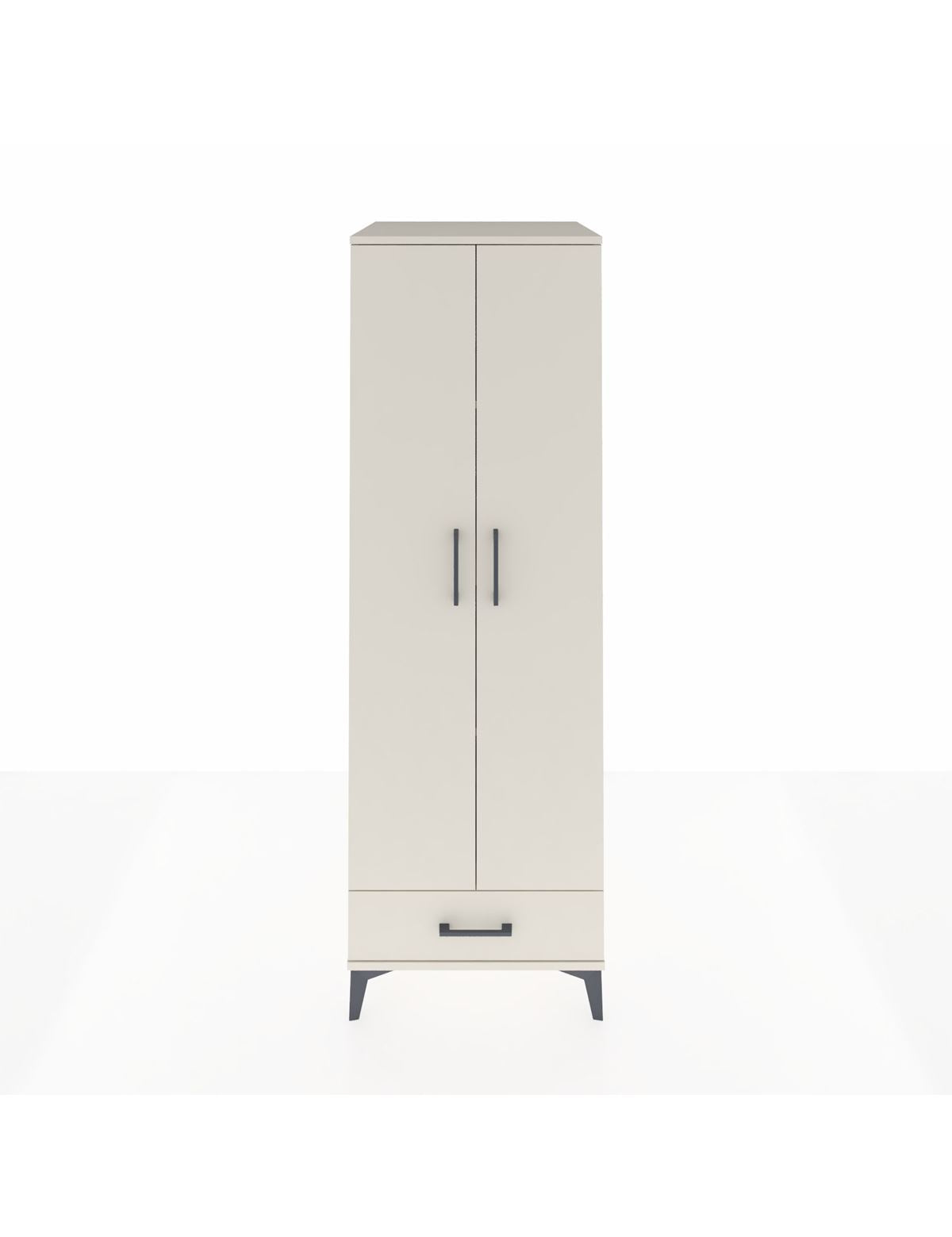 Kronos Dolap 4 Raflı Tek Çekmeceli 2 Kapaklı 60x59x182 Aytaşı-Aytaşı