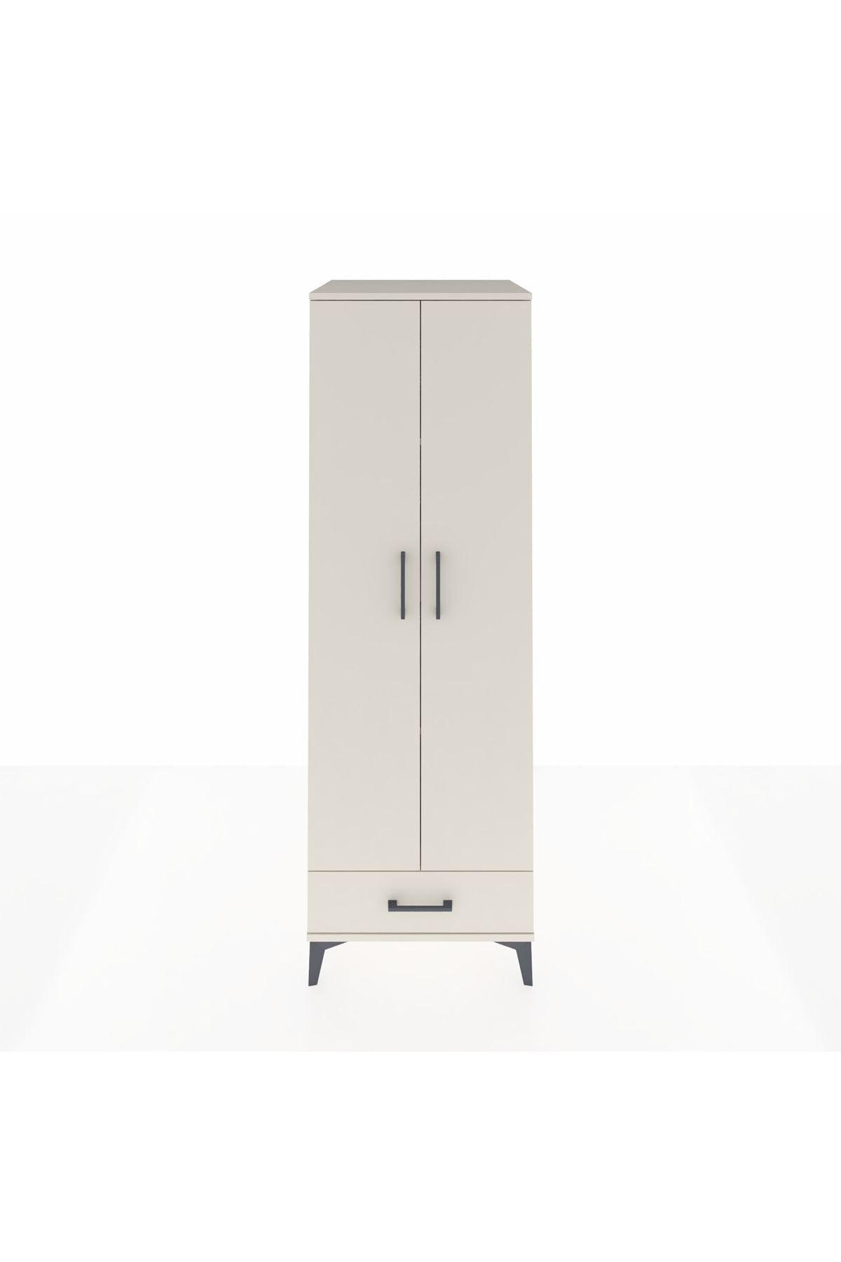 Kronos Dolap 4 Raflı Tek Çekmeceli 2 Kapaklı 60x59x182 Aytaşı-Aytaşı