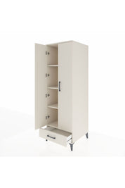 Kronos Dolap 4 Raflı Tek Çekmeceli 2 Kapaklı 60x59x182 Aytaşı-Aytaşı