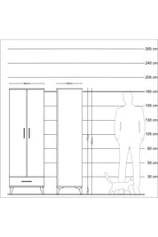 Kronos Dolap 4 Raflı Tek Çekmeceli 2 Kapaklı 60x59x182 Aytaşı-Aytaşı