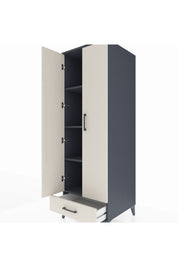 Kronos Dolap 4 Raflı Tek Çekmeceli 2 Kapaklı 60x59x182 Antrasit-Aytaşı