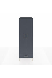 Kronos Dolap 4 Raflı Tek Çekmeceli 2 Kapaklı 60x59x182 Antrasit-Antrasit