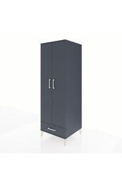 Kronos Dolap 4 Raflı Tek Çekmeceli 2 Kapaklı 60x59x182 Antrasit-Antrasit