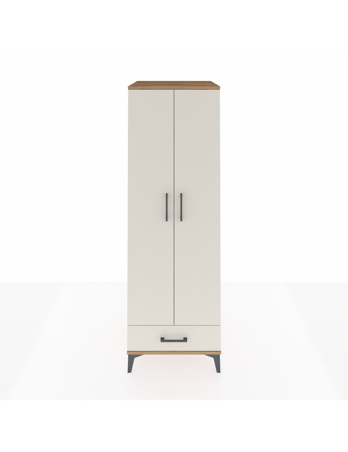 Kronos Dolap 4 Raflı Tek Çekmeceli 2 Kapaklı 60x59x182 Çam-Aytaşı