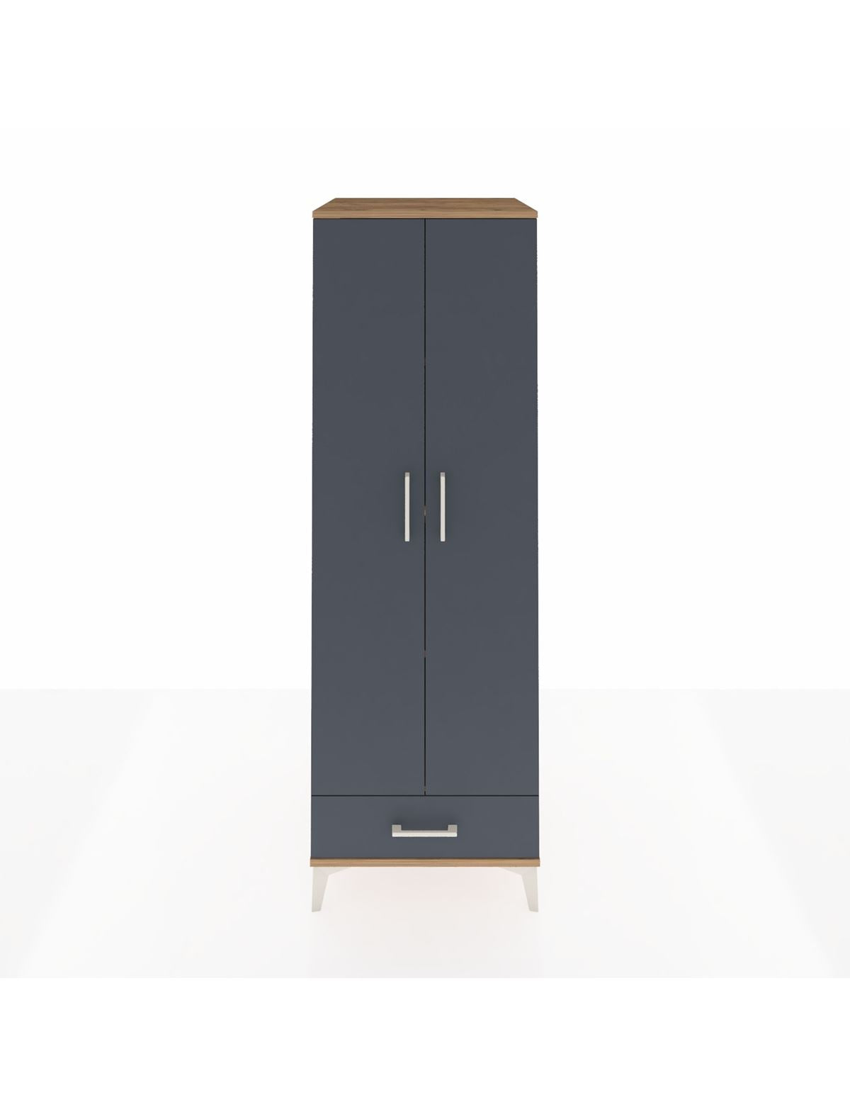 Kronos Dolap 4 Raflı Tek Çekmeceli 2 Kapaklı 60x59x182 - S89M008V8C
