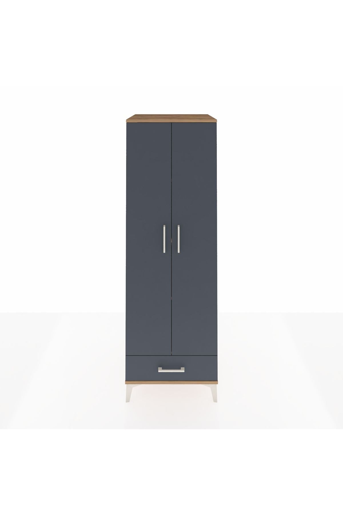 Kronos Dolap 4 Raflı Tek Çekmeceli 2 Kapaklı 60x59x182 - S89M008V8C