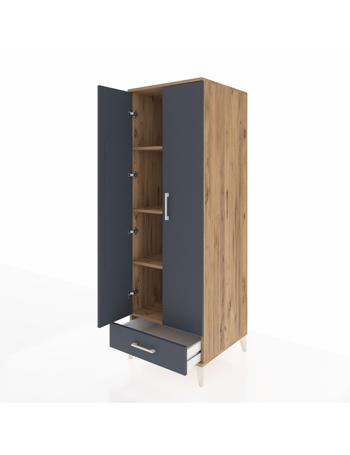 Kronos Dolap 4 Raflı Tek Çekmeceli 2 Kapaklı 60x59x182 - S89M008V8C