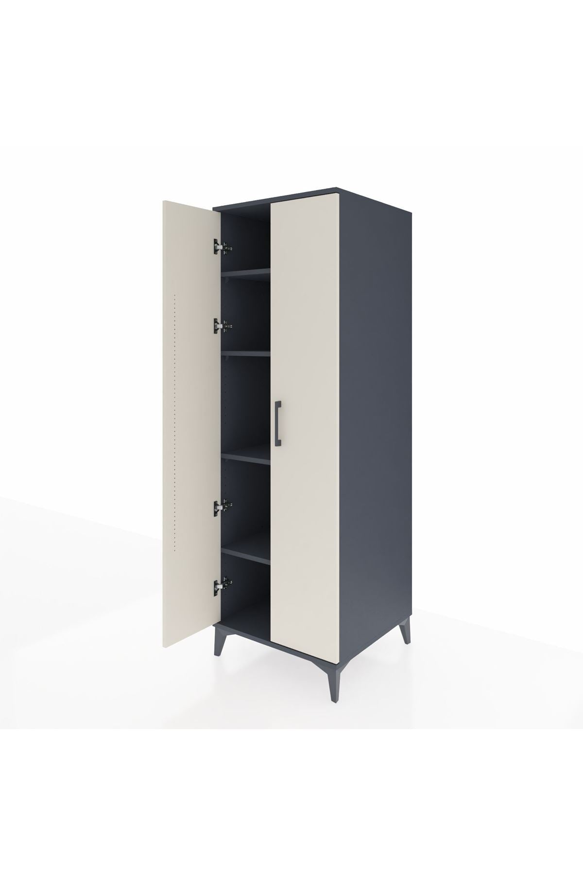 Kronos Dolap 4 Raflı 2 Kapaklı 60x59x182 Antrasit-Aytaşı