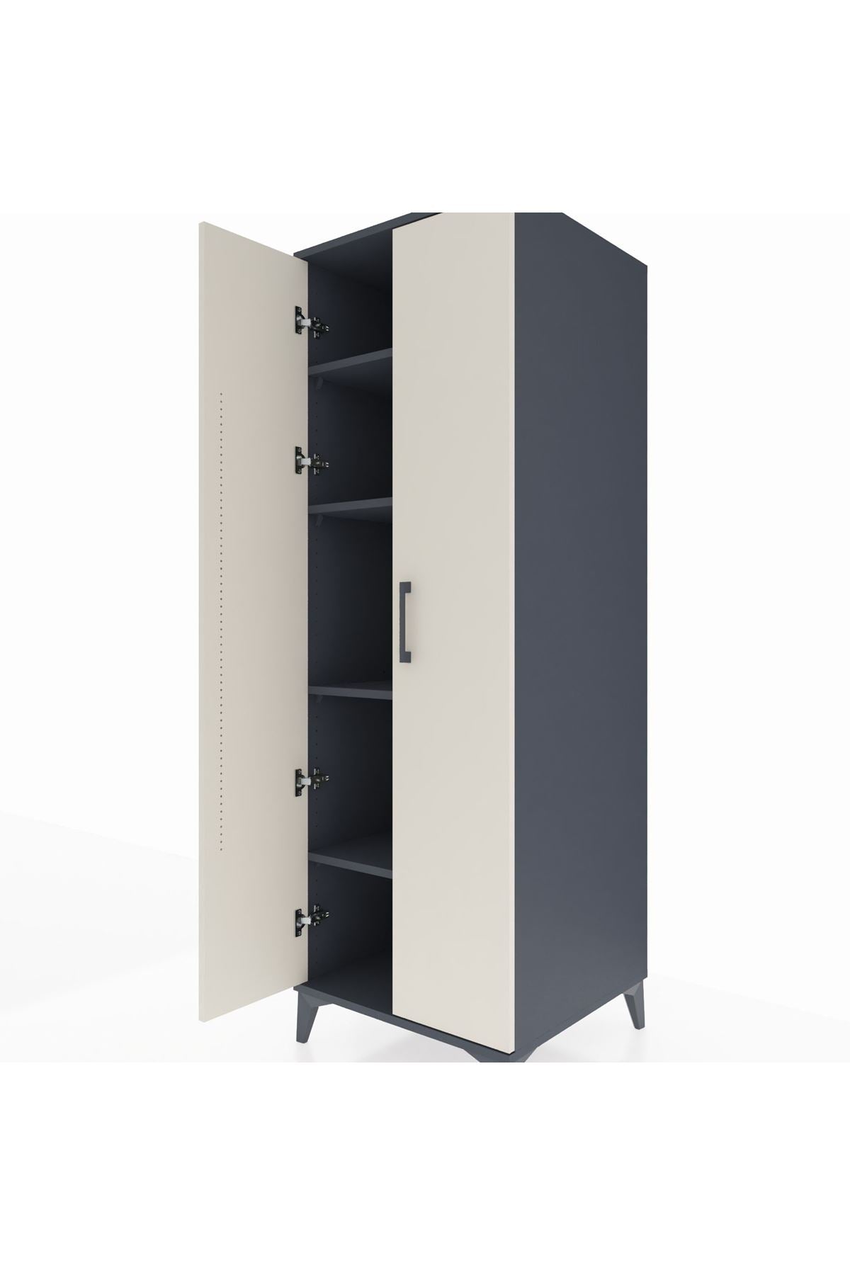 Kronos Dolap 4 Raflı 2 Kapaklı 60x59x182 Antrasit-Aytaşı