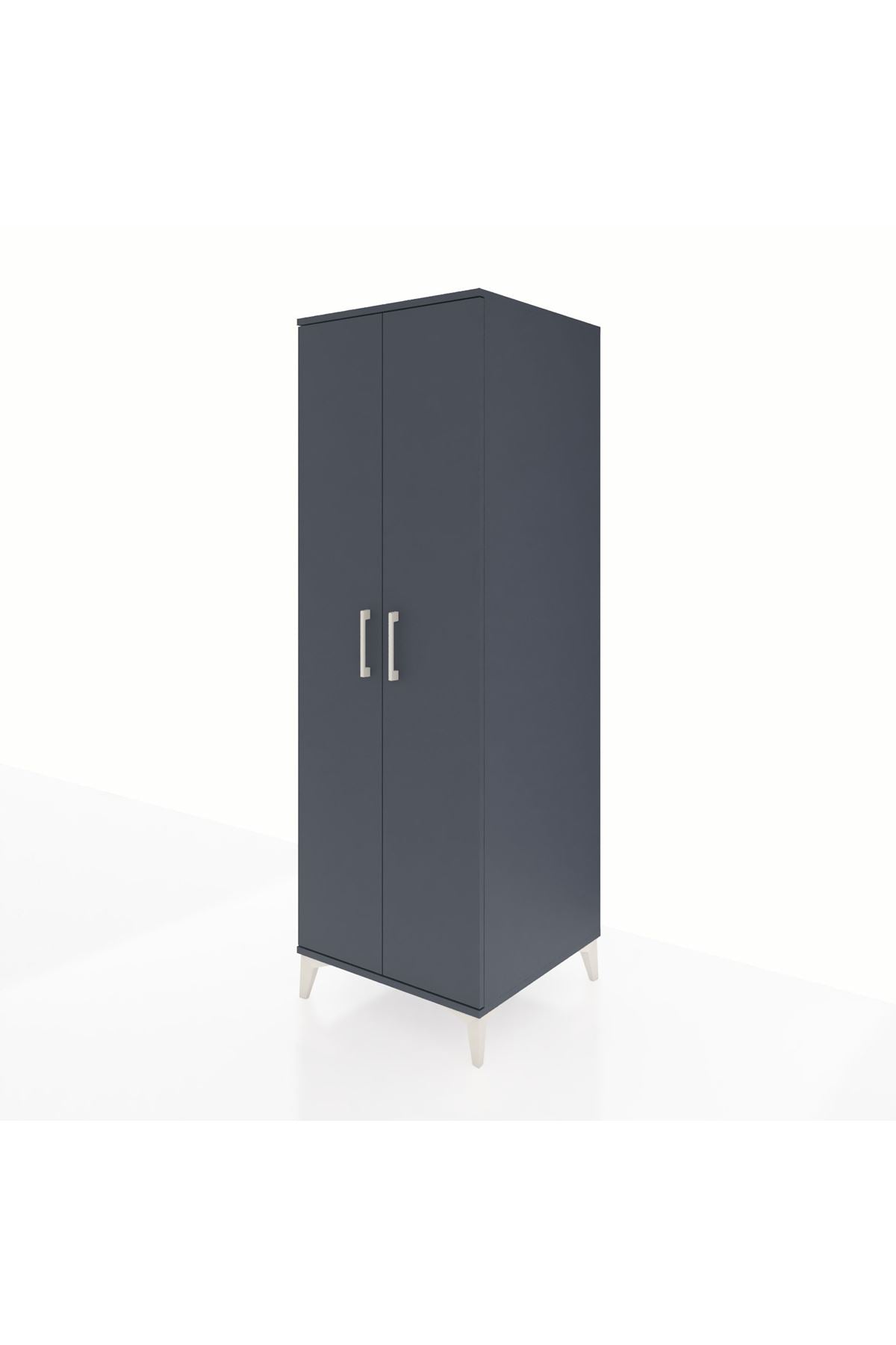 Kronos Dolap 4 Raflı 2 Kapaklı 60x59x182 Antrasit-Antrasit