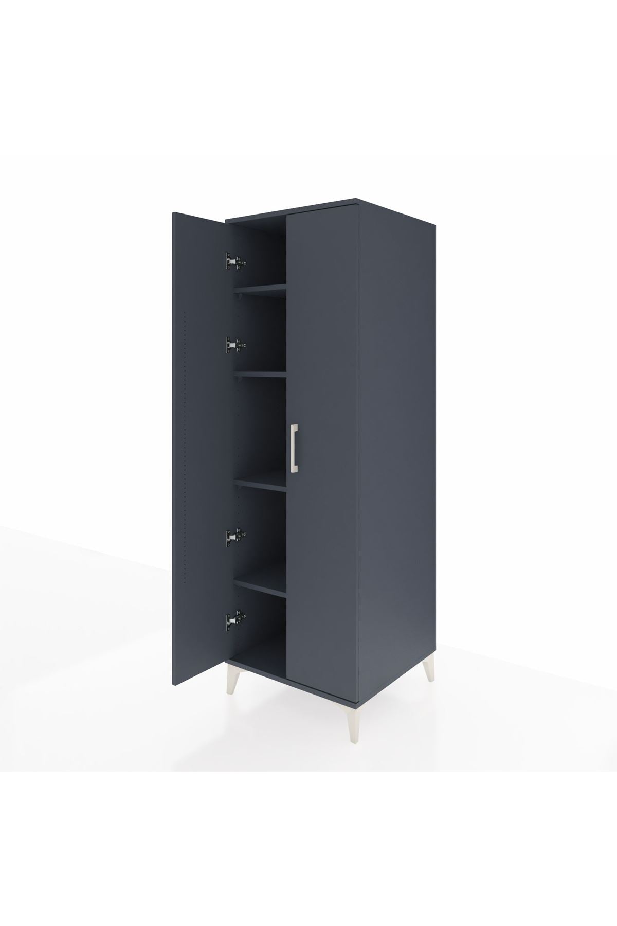 Kronos Dolap 4 Raflı 2 Kapaklı 60x59x182 Antrasit-Antrasit