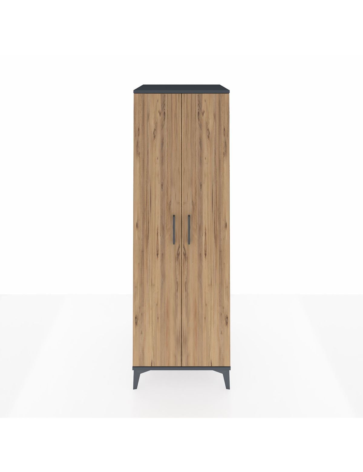 Kronos Dolap 4 Raflı 2 Kapaklı 60x59x182 Antrasit-Çam