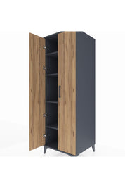 Kronos Dolap 4 Raflı 2 Kapaklı 60x59x182 Antrasit-Çam