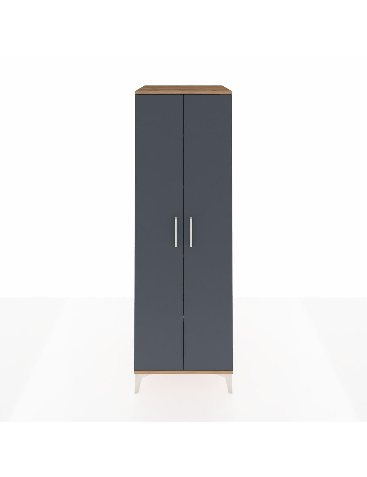Kronos Dolap 4 Raflı 2 Kapaklı 60x59x182 Çam-Antrasit