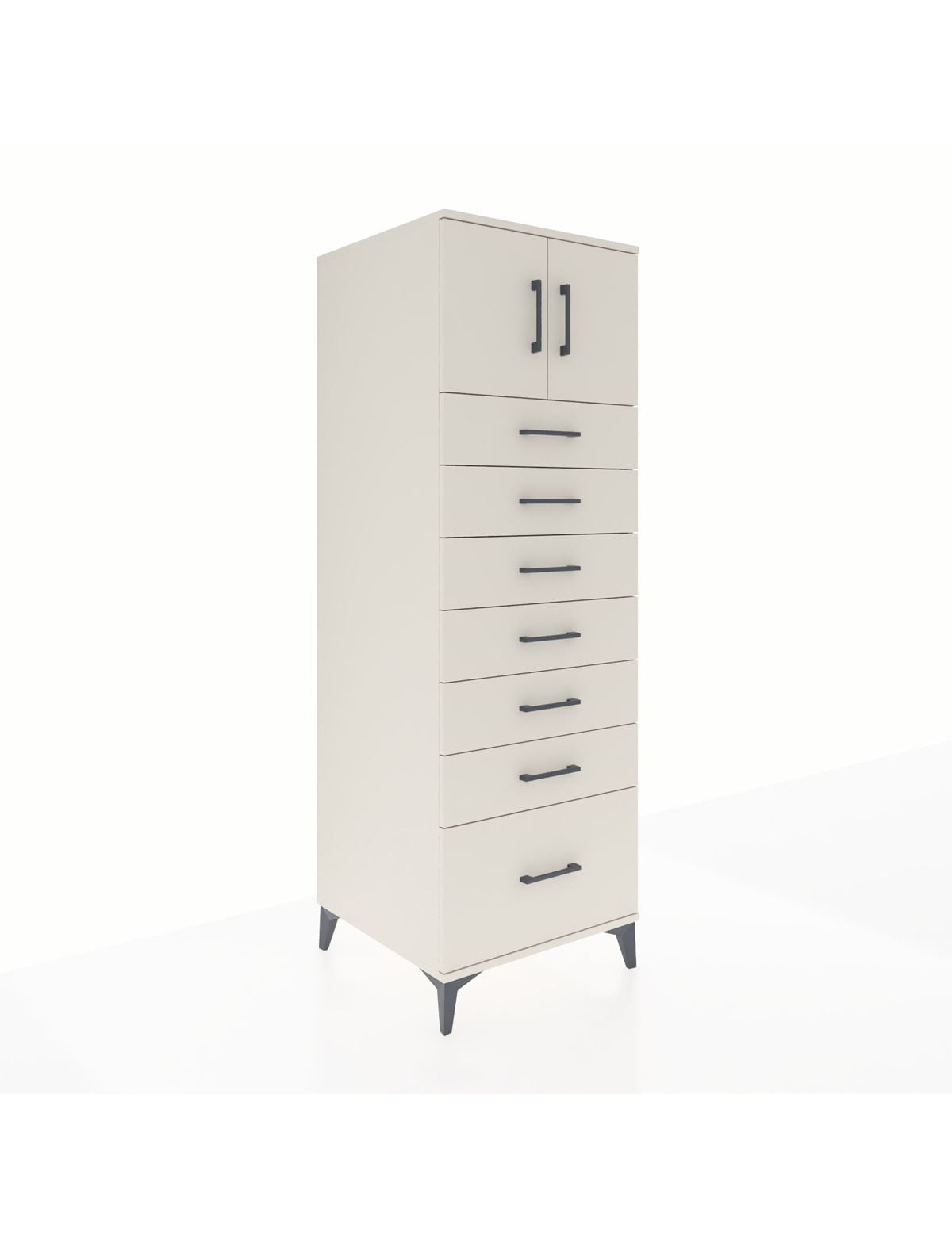 Kronos Dolap Tek Raflı 7 Çekmeceli 2 Kapaklı 60x59x182 Aytaşı-Aytaşı