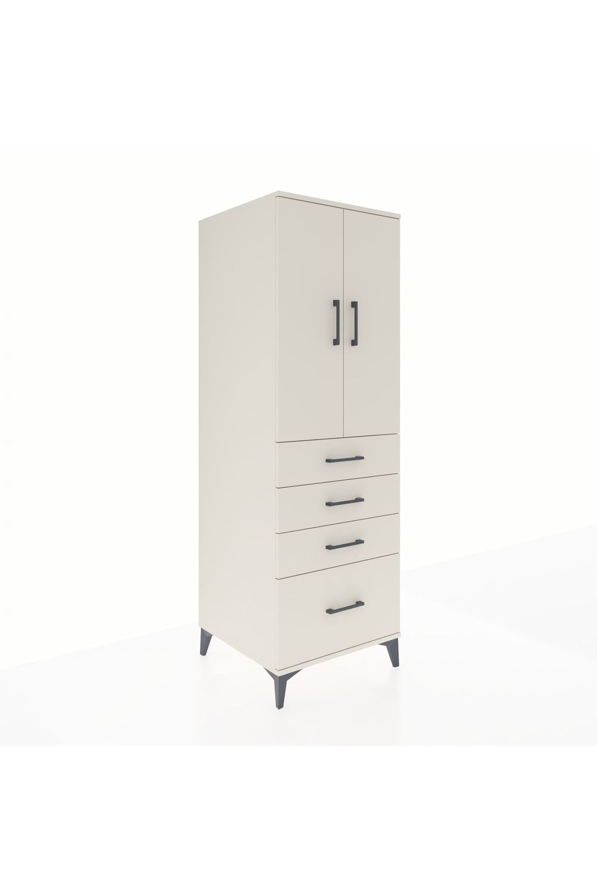 Kronos Dolap 2 Raflı 4 Çekmeceli 2 Kapaklı 60x59x182 - S89M013V1C