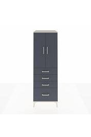 Kronos Dolap 2 Raflı 4 Çekmeceli 2 Kapaklı 60x59x182 Aytaşı-Antrasit