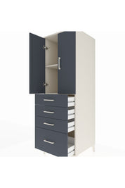 Kronos Dolap 2 Raflı 4 Çekmeceli 2 Kapaklı 60x59x182 Aytaşı-Antrasit