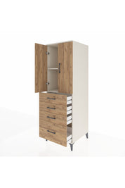 Kronos Dolap 2 Raflı 4 Çekmeceli 2 Kapaklı 60x59x182 Aytaşı-Çam