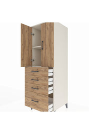 Kronos Dolap 2 Raflı 4 Çekmeceli 2 Kapaklı 60x59x182 Aytaşı-Çam