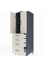 Kronos Dolap 2 Raflı 4 Çekmeceli 2 Kapaklı 60x59x182 - S89M013V4C