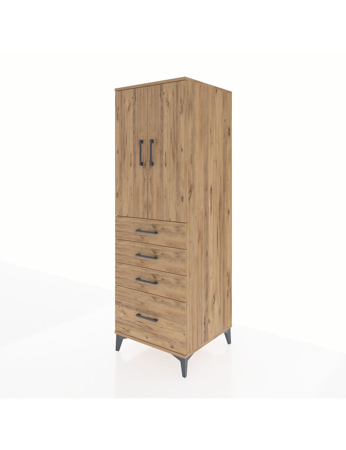 Kronos Dolap 2 Raflı 4 Çekmeceli 2 Kapaklı 60x59x182 - S89M013V9C