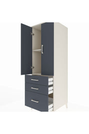 Kronos Dolap 2 Raflı 3 Çekmeceli 2 Kapaklı 60x59x182 Aytaşı-Antrasit