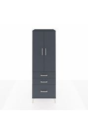 Kronos Dolap 2 Raflı 3 Çekmeceli 2 Kapaklı 60x59x182 Antrasit-Antrasit