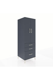 Kronos Dolap 2 Raflı 3 Çekmeceli 2 Kapaklı 60x59x182 Antrasit-Antrasit