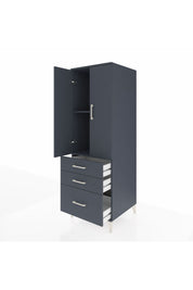 Kronos Dolap 2 Raflı 3 Çekmeceli 2 Kapaklı 60x59x182 Antrasit-Antrasit