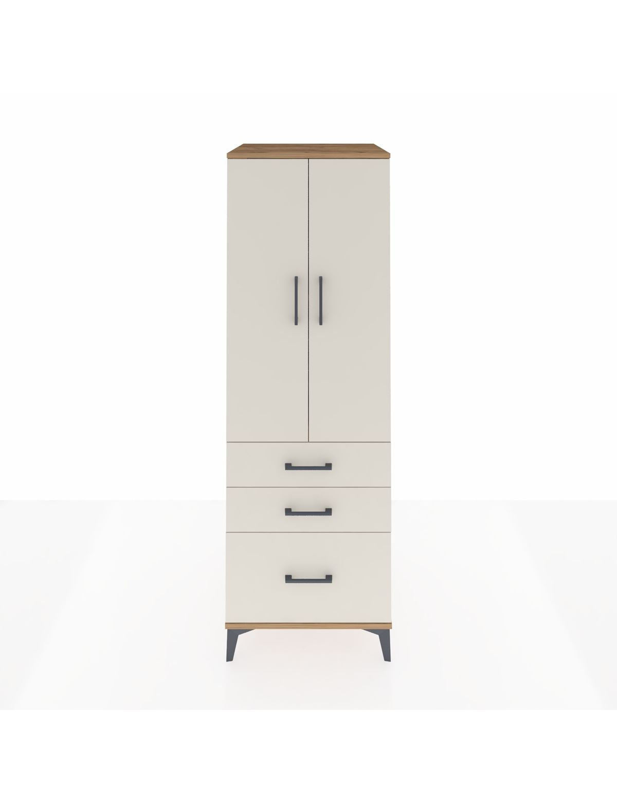 Kronos Dolap 2 Raflı 3 Çekmeceli 2 Kapaklı 60x59x182 Çam-Aytaşı