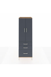 Kronos Dolap 2 Raflı 3 Çekmeceli 2 Kapaklı 60x59x182 Çam-Antrasit