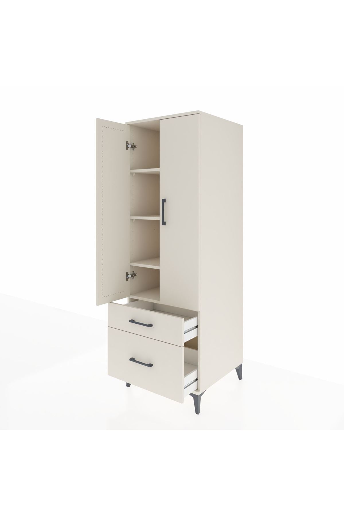 Kronos Dolap 4 Raflı 2 Çekmeceli 2 Kapaklı 60x59x182 Aytaşı-Aytaşı